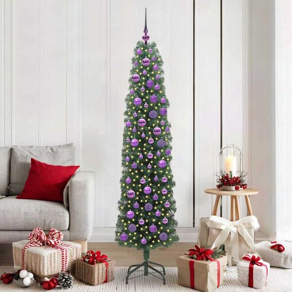 vidaXL Artificial Christmas Tree with 300 LEDs with Stand Green 180 cm