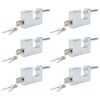 vidaXL Padlock 6 pcs Silver 7.8 x 2 x 5 cm Iron