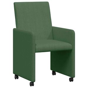 vidaXL Dining Chairs with Wheels 2 pcs Grey green 57 x 66 x 94 cm