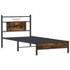 vidaXL Bed Frame without Mattress Smoked Oak 75x190 cm Small Single Engineered Wood