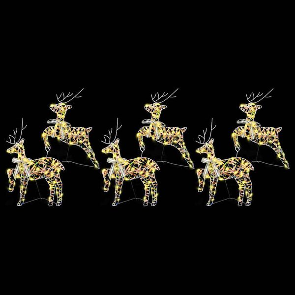 vidaXL LED Reindeers with 180 LEDs 6 pcs Multicoulur PET