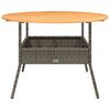vidaXL Garden Table with Acacia Wood Top Grey &Oslash;110x71 cm Poly Rattan