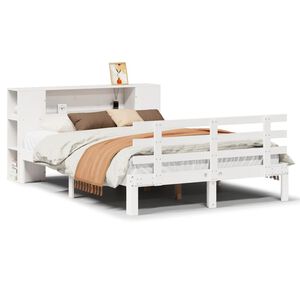 vidaXL Bookcase Bed without Mattress White 120x200cm Solid Wood Pine
