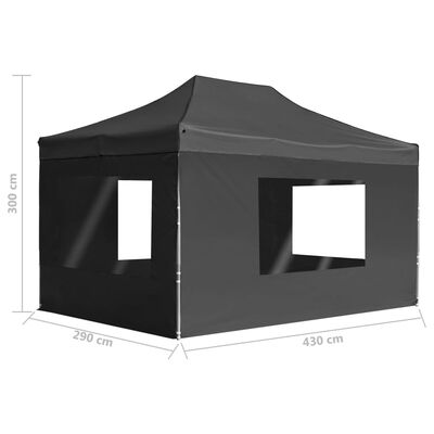 vidaXL Professional Folding Party Tent with Walls Aluminium 4.5x3 m Anthracite