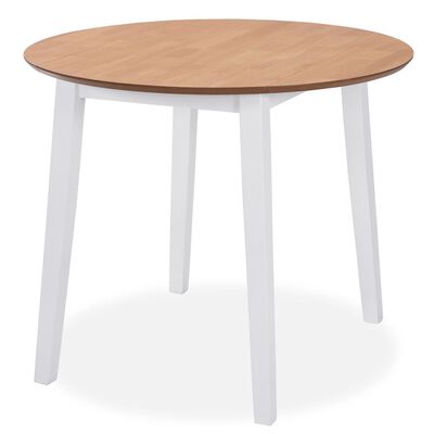 vidaXL Dining Set 5 Pieces MDF and Rubberwood White