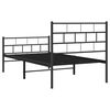 vidaXL Metal Bed Frame without Mattress with Footboard Black 90x200cm