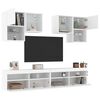 vidaXL 6 Piece TV Wall Cabinet Set with LED Lights White