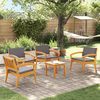 vidaXL Bistro Set 5 pcs Brown 59.5 x 70.5 x 72.5 cm Polyester