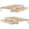 vidaXL Bed Frame without Mattress 75x190 cm Small Single Solid Wood Pine