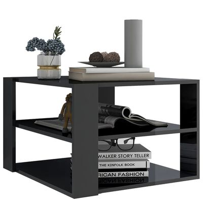 vidaXL Coffee Table High Gloss Grey 60x60x40 cm Engineered Wood