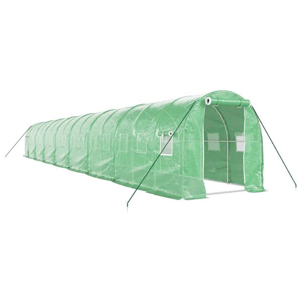 vidaXL Greenhouse with Steel Frame Green 32 m&sup2; 16x2x2 m