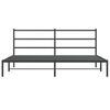 vidaXL Metal Bed Frame without Mattress with Headboard Black 183x213cm