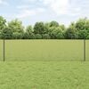 vidaXL Fence with Post Grey 0.6 x 25 m Steel and PVC