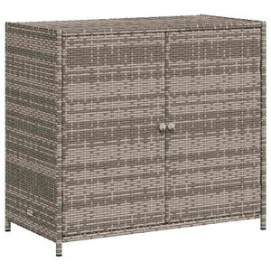 vidaXL Garden Storage Cabinet Grey 83x45x76 cm Poly Rattan