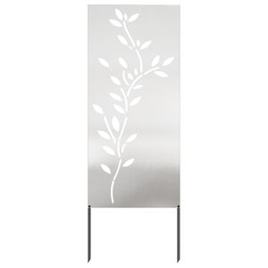 vidaXL Garden Privacy Screen Floral Silver 50 x 140 cm Stainless steel