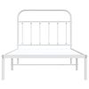 vidaXL Metal Bed Frame without Mattress with Headboard White 100x190cm
