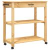 vidaXL Kitchen Trolley MONZA 84x40x88.5 cm Honey Wax Solid Wood Pine