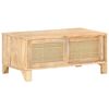 vidaXL Coffee Table 90x50x40 cm Solid Mango Wood and Natural Cane