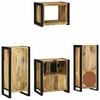 vidaXL Bathroom Furniture Set with Door 4 pcs Brown Solid Reclaim Wood
