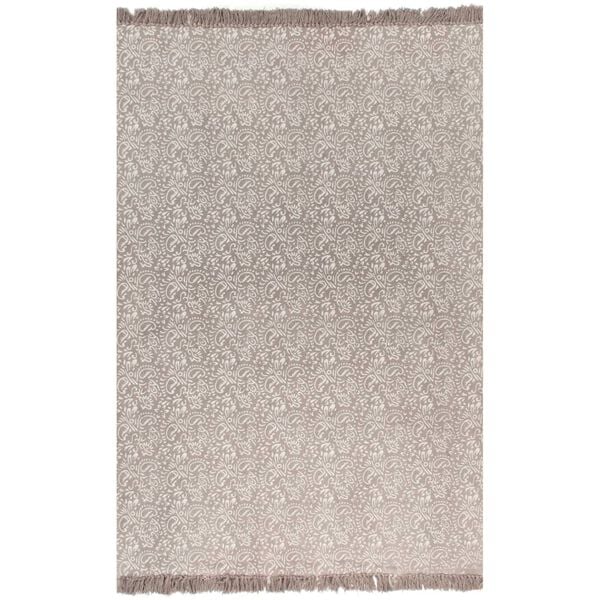 vidaXL Kilim Rug Cotton 160x230 cm with Pattern Taupe