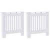 vidaXL Radiator Cover 2 pcs White 78 x 19 x 81.5cm Engineered Wood