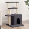 vidaXL Cat Tree with Sisal Scratching Posts Dark Grey 83.5 cm
