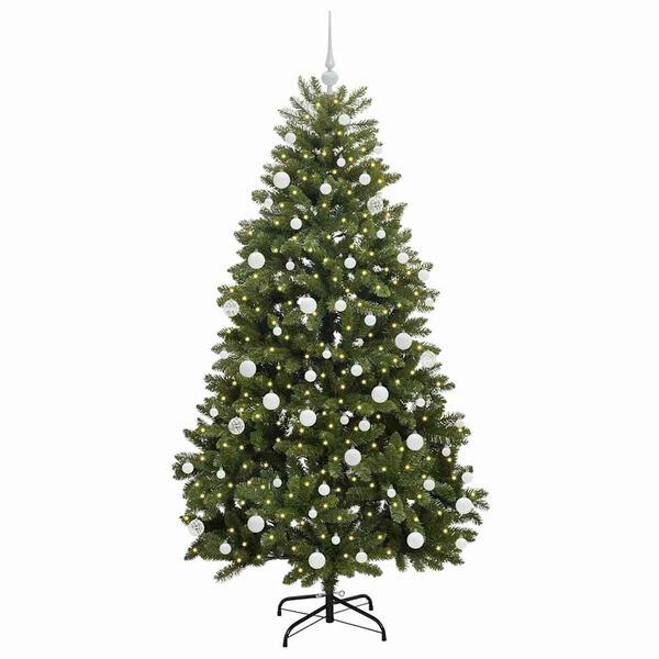 vidaXL Artificial Christmas Tree Green 180 cm PVC and Metal
