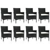 vidaXL 9 Piece Garden Dining Set with Cushions Black Poly Rattan