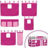 vidaXL Kids' Loft Bed with Curtains without Mattress Pink 80x200cm