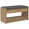 vidaXL Hall Bench with Cushion with Shelf Artisan Oak 83 x 38 x 45 cm