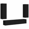 vidaXL TV Cabinet Set Wall-mounted 3 pcs Black Engineered Wood
