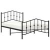 vidaXL Metal Bed Frame without Mattress with Footboard Black 100x200cm