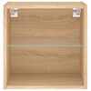vidaXL Bedside Cabinet with LED Lights Wall-mounted Sonoma Oak