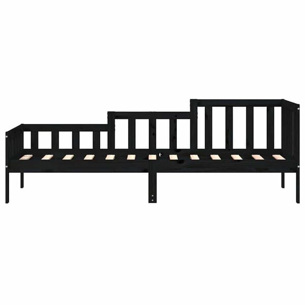 vidaXL Day Bed without Mattress Black 80x200 cm Solid Wood Pine