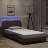 vidaXL Bed Frame with LED without Mattress "Hvar" Brown 100x200 cm