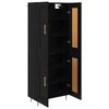 vidaXL Highboard Black Oak 69.5 x 34 x 180 cm Engineered Wood