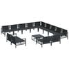 vidaXL Garden Sofa Set with Cushion 14 pcs Black Steel