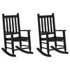 vidaXL Rocking Chairs for Children 2 pcs Black Solid Wood Poplar