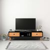 vidaXL TV Cabinet Black 120x35x35 cm Solid Pinewood