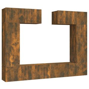 vidaXL 6 Piece TV Cabinet Set Smoked Oak Engineered Wood