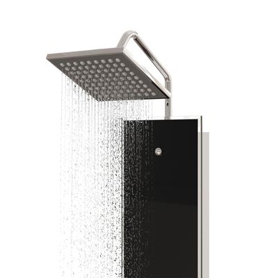 vidaXL Shower Panel Unit Glass 18x45.5x130 cm Black