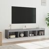 vidaXL TV Cabinets with LED Lights 2 pcs Grey Sonoma 80x30x30 cm
