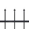 vidaXL Garden Fence with Spear Top Steel 1781.5x100 cm Black
