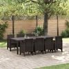 vidaXL Garden Dining Set 9 pcs Brown Polypropylene