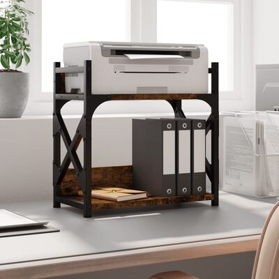vidaXL Printer Stand 2-Tier Smoked Oak 40x20x40 cm Engineered Wood