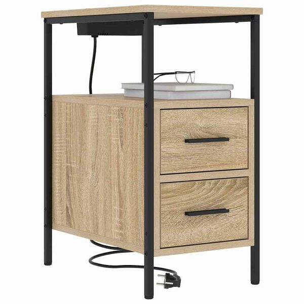 vidaXL Bedside Cabinet Sonoma Oak 30 x 48 x 61 cm Engineered Wood