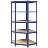 vidaXL 5-Layer Corner Shelf Blue Steel&Engineered Wood