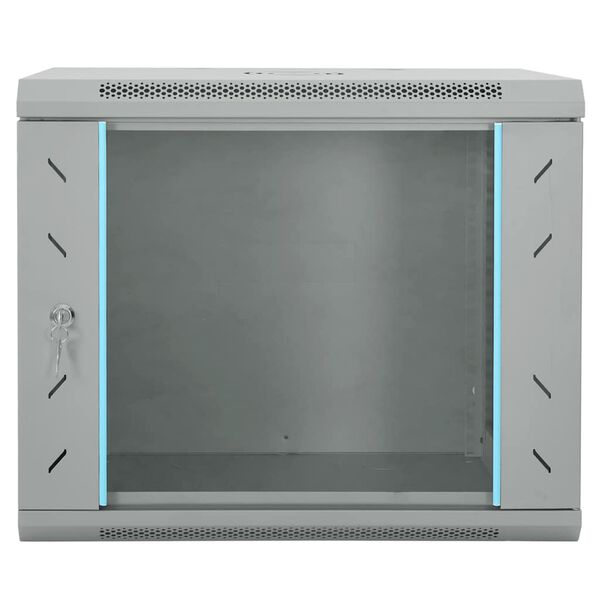 vidaXL Network Cabinet with Storage Grey 60 x 45 x 50 cm Steel