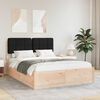 vidaXL Bed Frame with Upholstered Headboard Black 135 x 190 cm