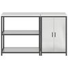 vidaXL Kitchen Storage Set with Shelf 2 pcs Silver Galvanised Steel
